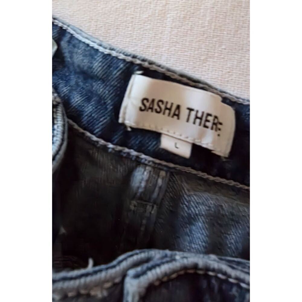 Sasha Therese Women's Baggy Slouchy Wide-Leg Cairo Jeans Large 8 Cutouts Low - Picture 4 of 11
